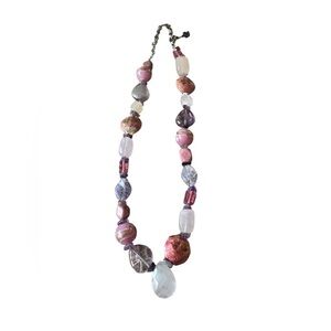 Chico’s Chunky Purple & Pink Art Glass Necklace